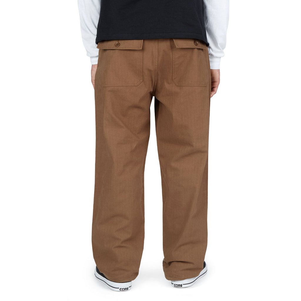 CCS Wide Leg Herringbone Pants - Brown
