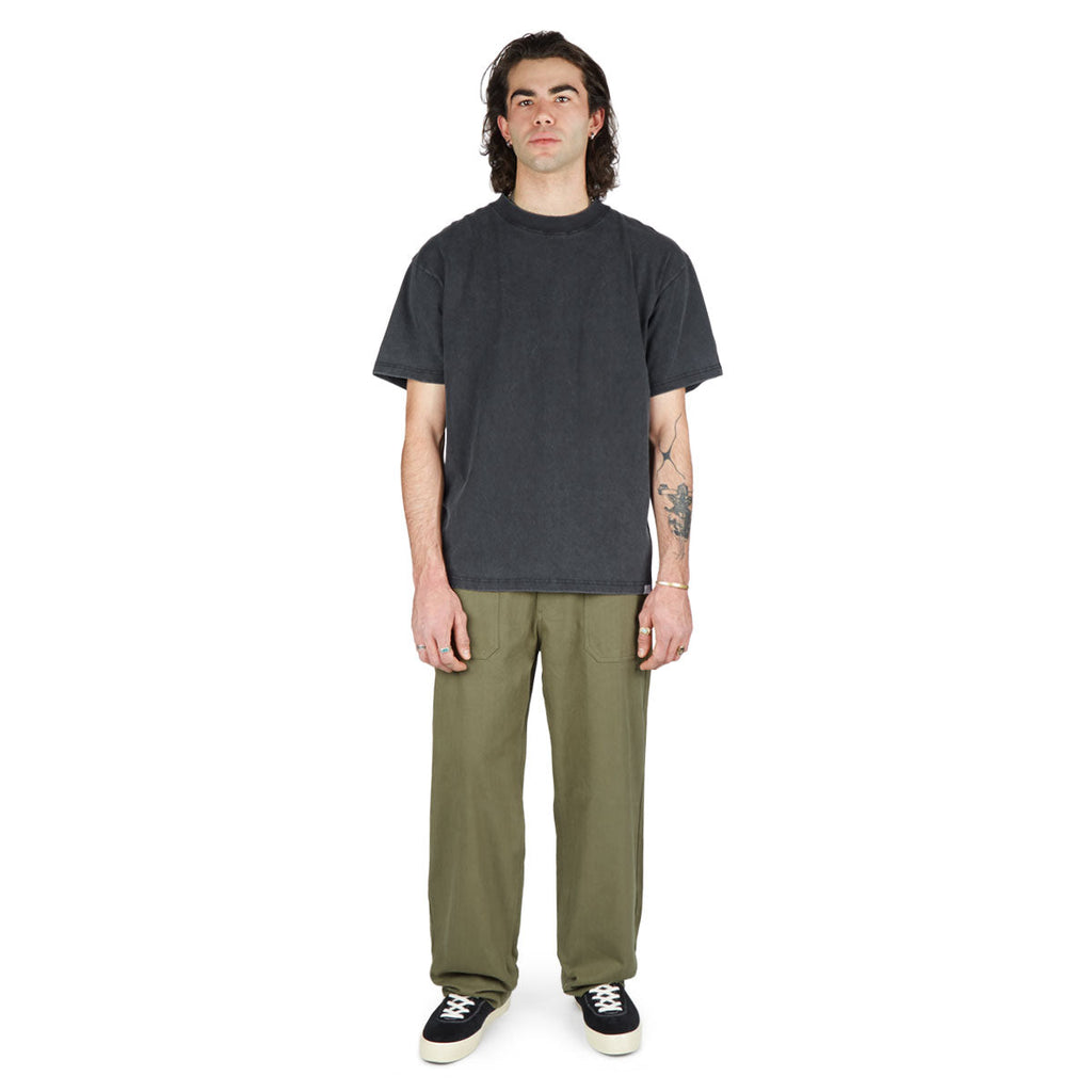 CCS Wide Leg Herringbone Pants - Olive