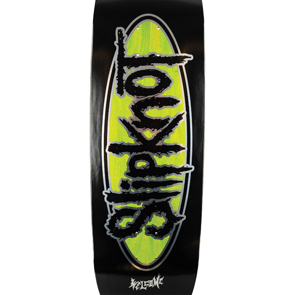 Welcome x Slipknot Oval Logo On Boline 2.0 Skateboard Deck - Black/Green Stain - 9.50"