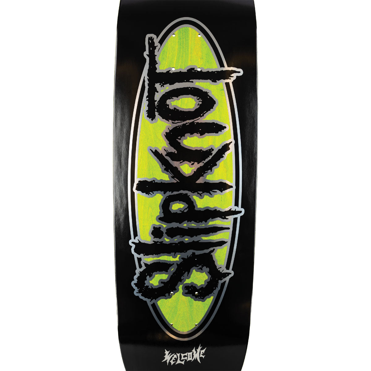 Welcome x Slipknot Oval Logo On Boline 2.0 Skateboard Complete - Black/Green Stain - 9.50"