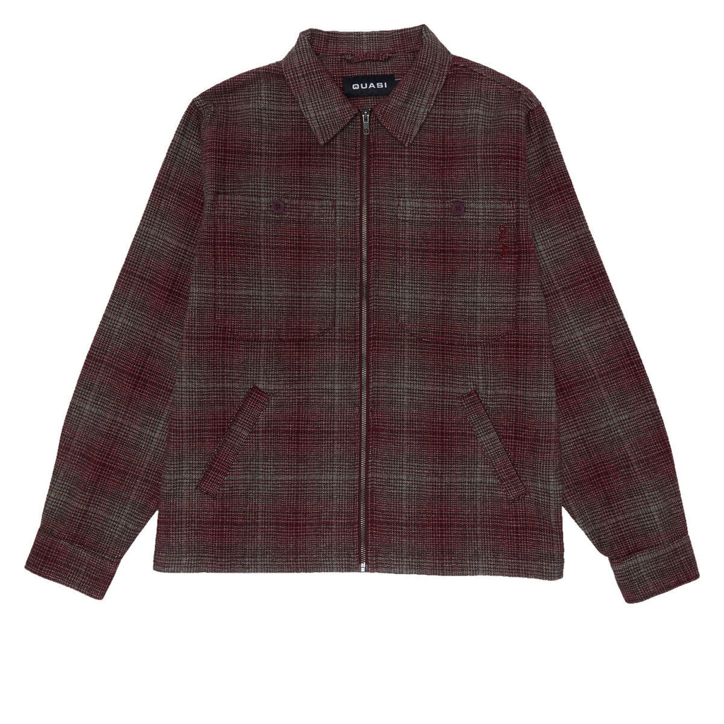 Quasi Grain Full Zip Shirt Jacket - Oxblood