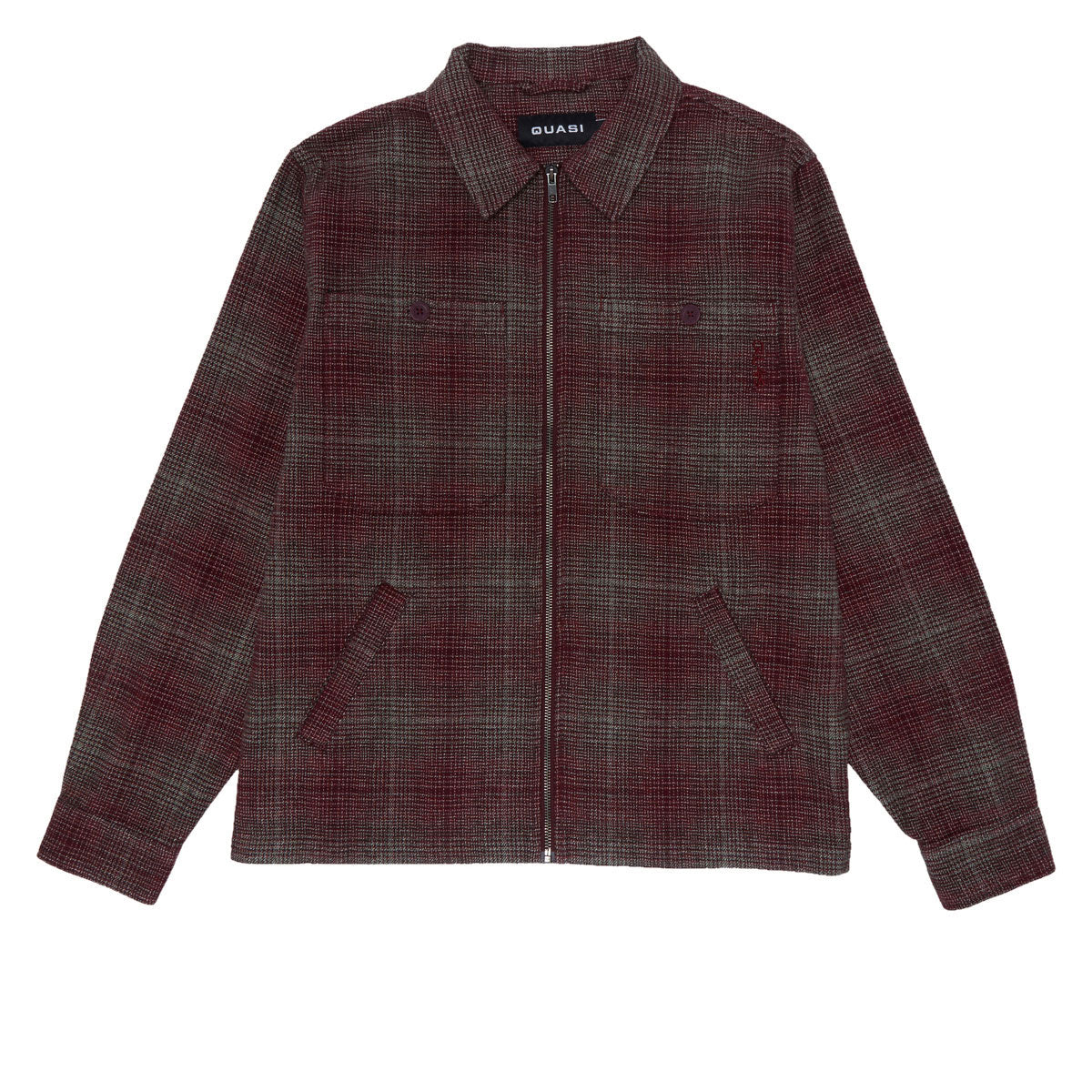 Quasi Grain Full Zip Shirt Jacket - Oxblood