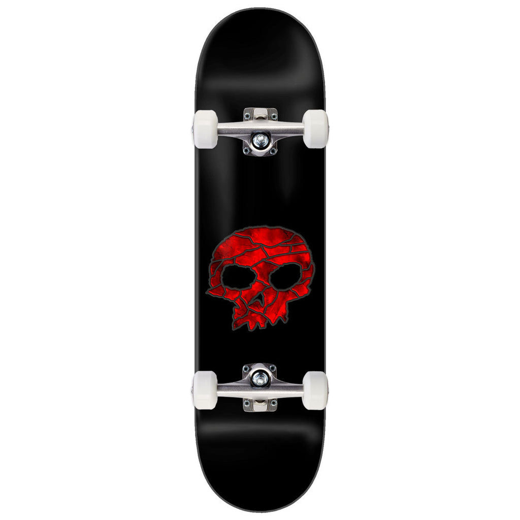 Zero Stained Glass Single Skull Skateboard Complete - Red - 8.50"