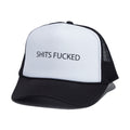 Designer Trash Shits Fucked Trucker Hat - White