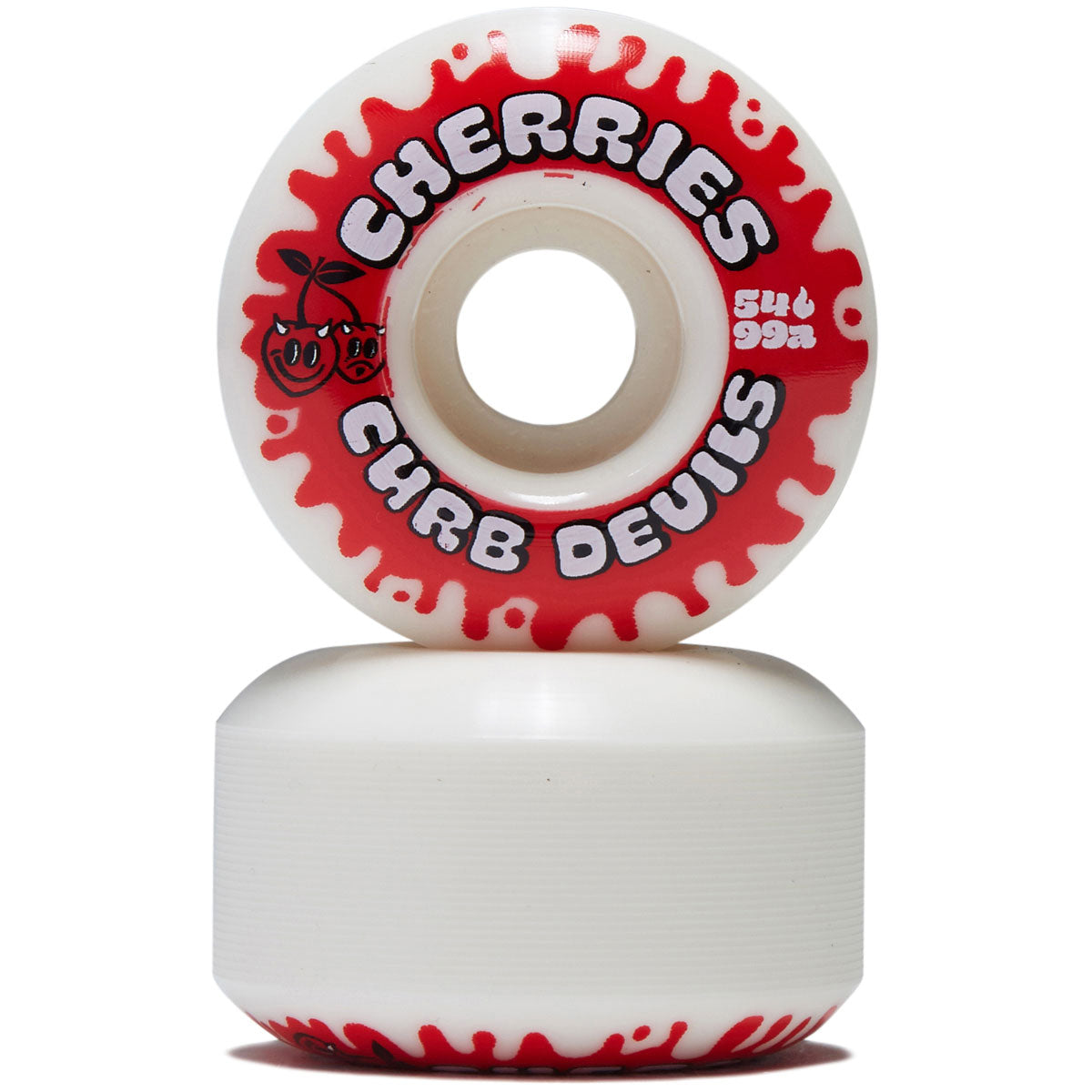 Cherries Curb Devils Classic Shape 99a Skateboard Wheels - White - 54mm