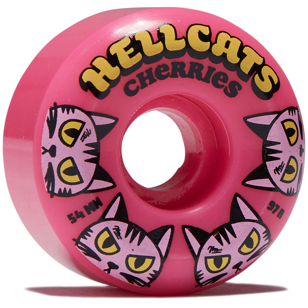 Cherries HellCats Conical Shape 97a Skateboard Wheels - Pink - 54mm