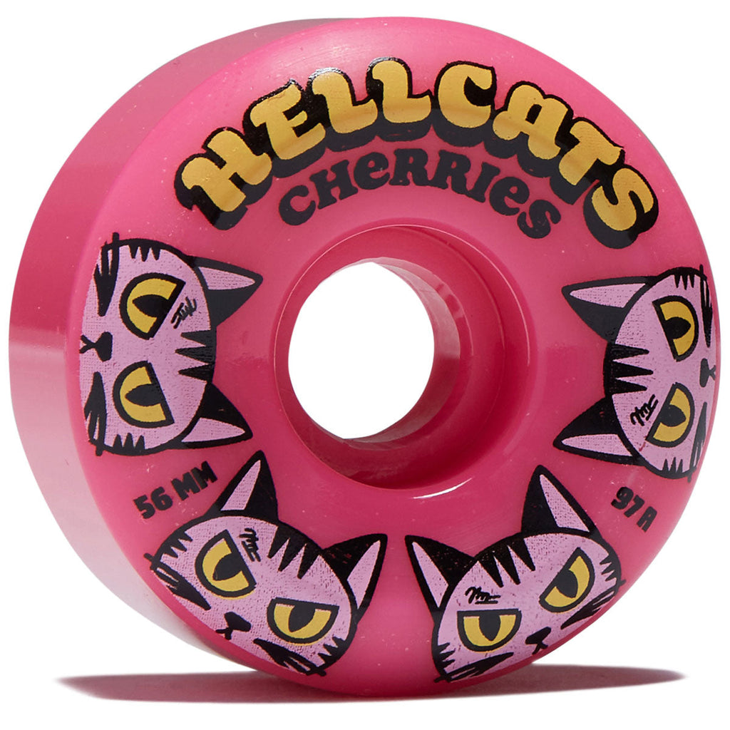 Cherries HellCats Conical Shape 97a Skateboard Wheels - Pink - 56mm