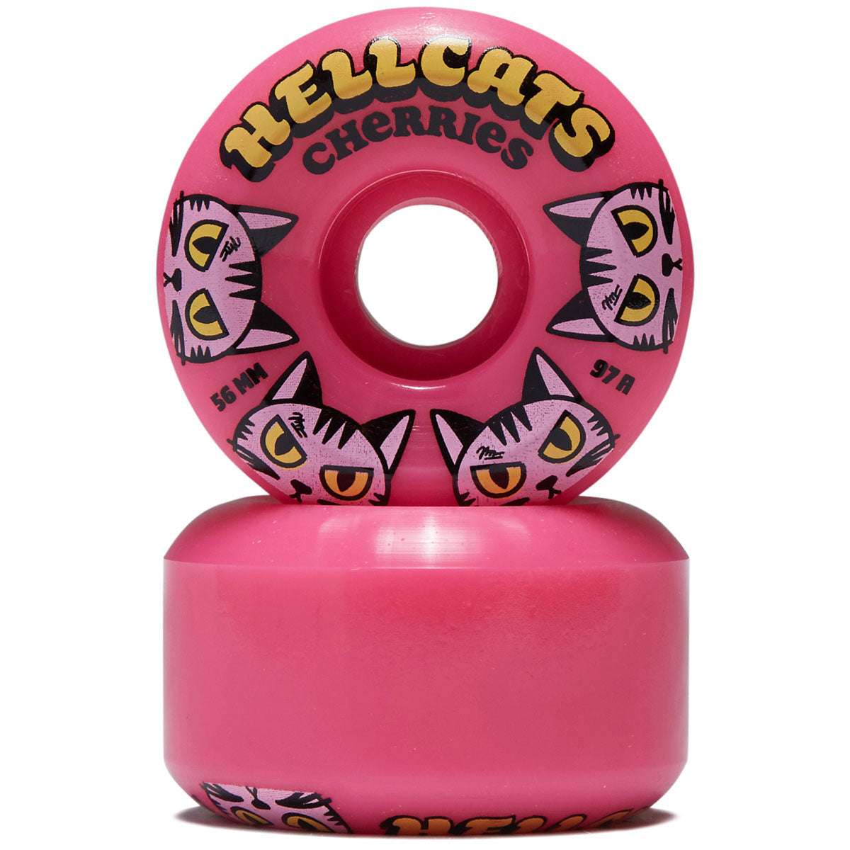 Cherries HellCats Conical Shape 97a Skateboard Wheels - Pink - 56mm