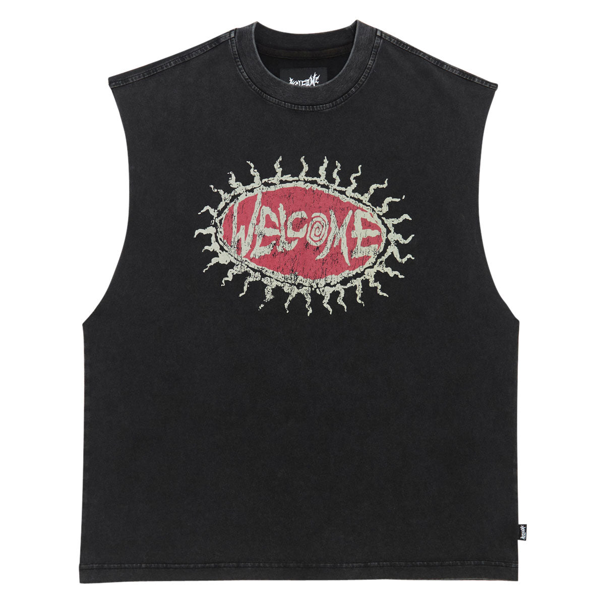 Welcome Cavity Knit Tank Top - Vintage Black