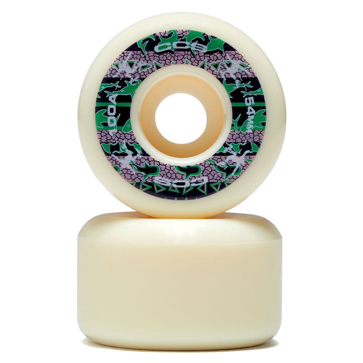 CCS Wide 100a Skateboard Wheels - White - 54mm