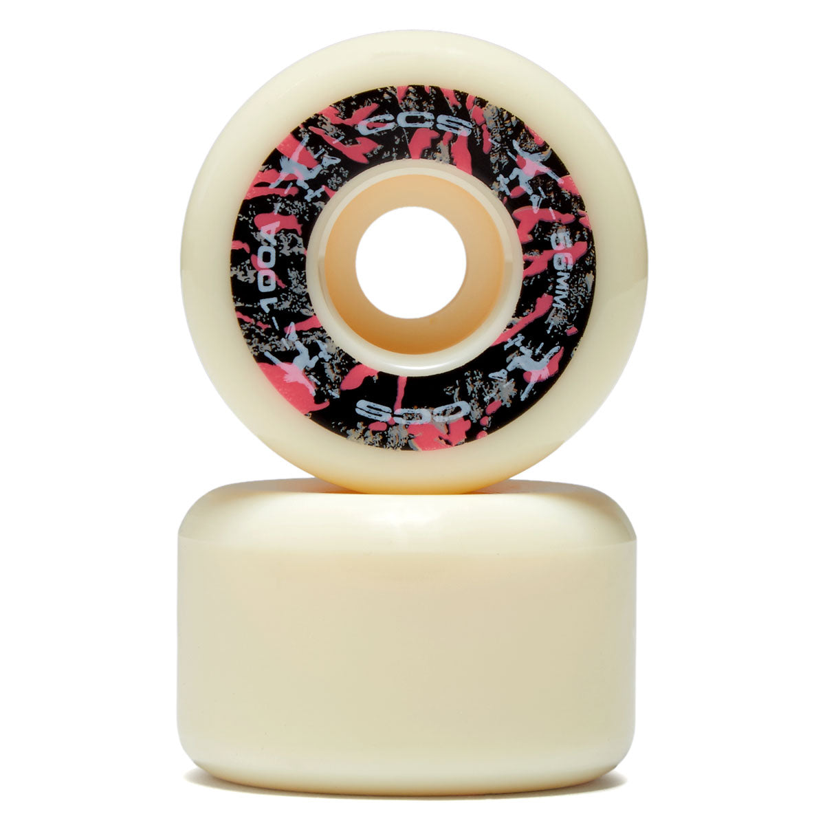 CCS Wide 100a Skateboard Wheels - White - 56mm