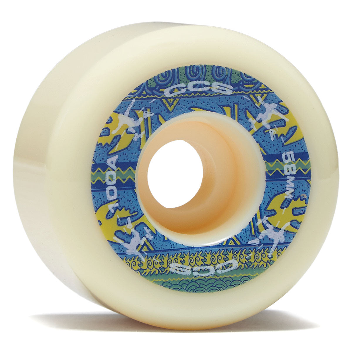 CCS Wide 100a Skateboard Wheels - White - 58mm