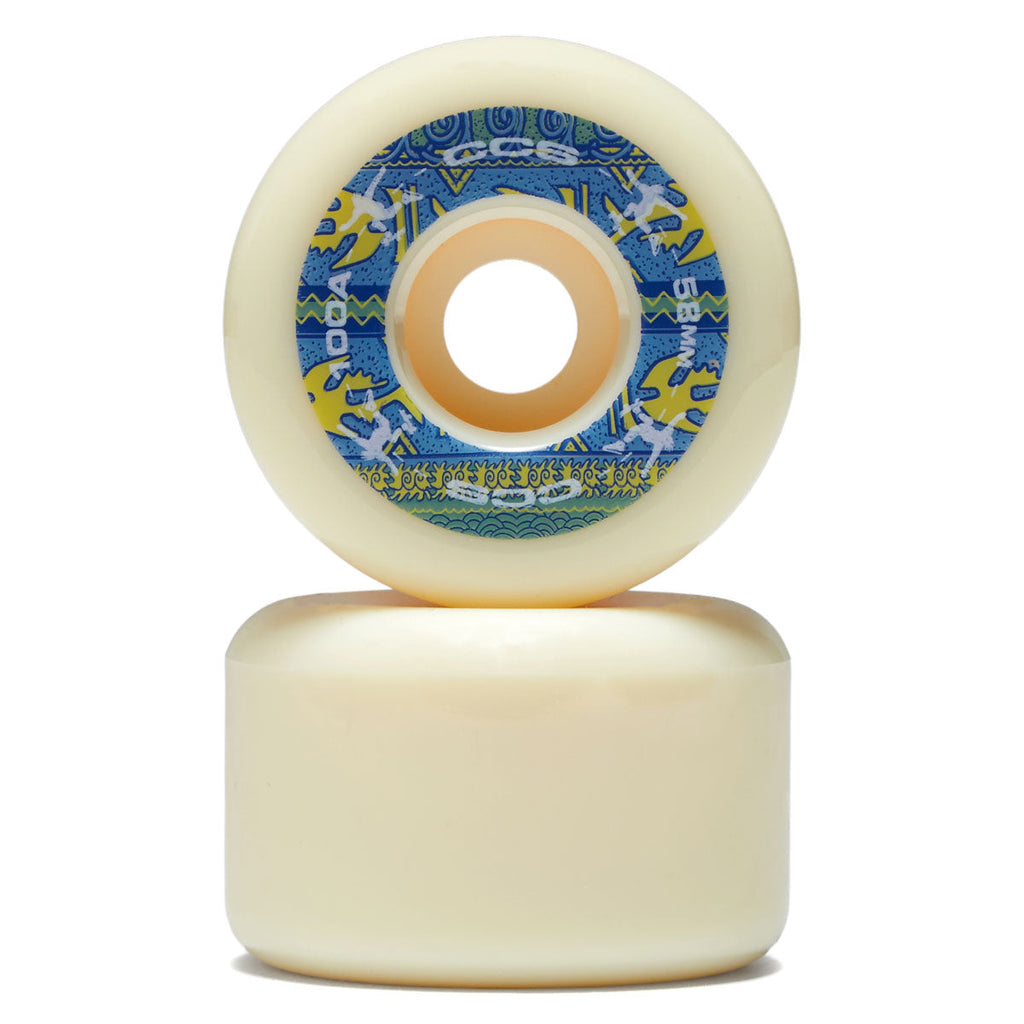 CCS Wide 100a Skateboard Wheels - White - 58mm