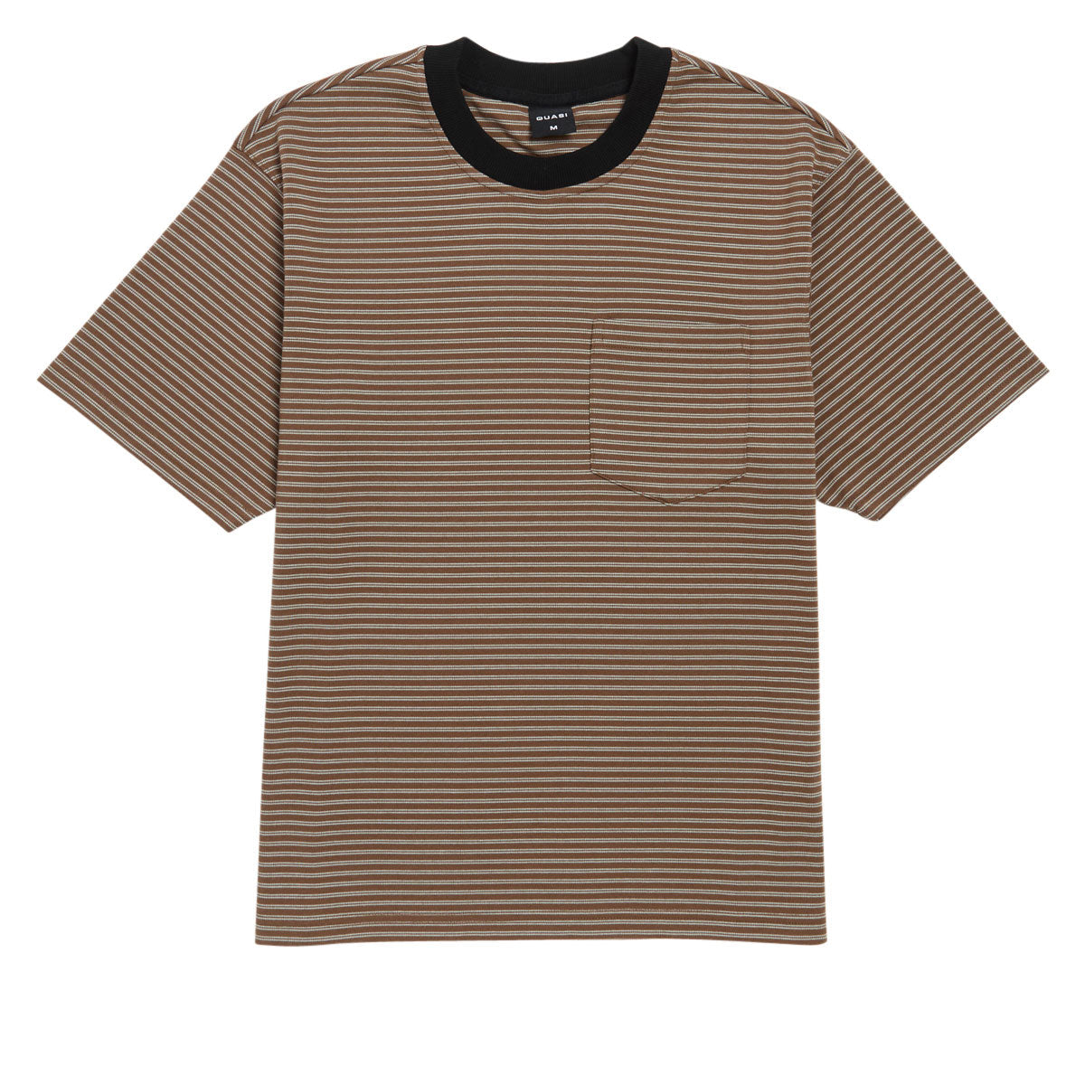 Quasi ISO Striped Pocket T-Shirt - Brown
