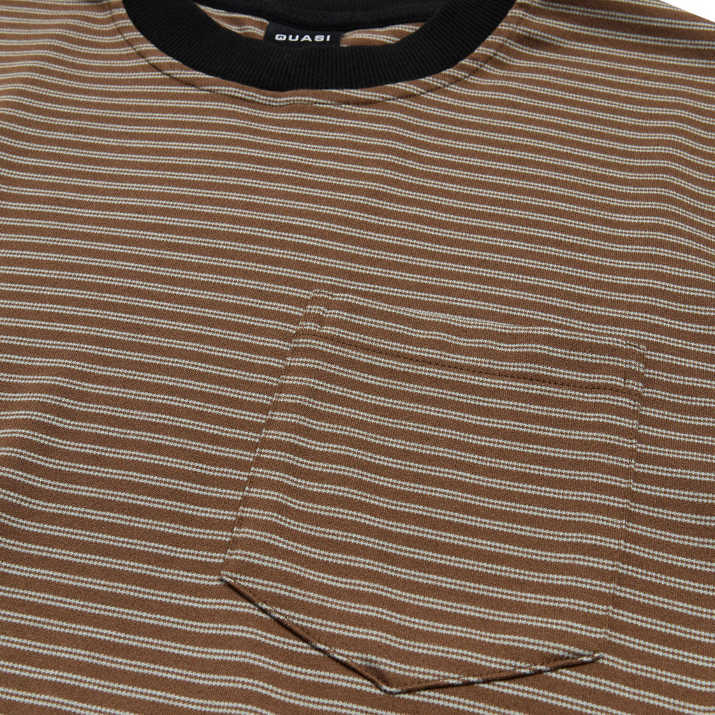 Quasi ISO Striped Pocket T-Shirt - Brown