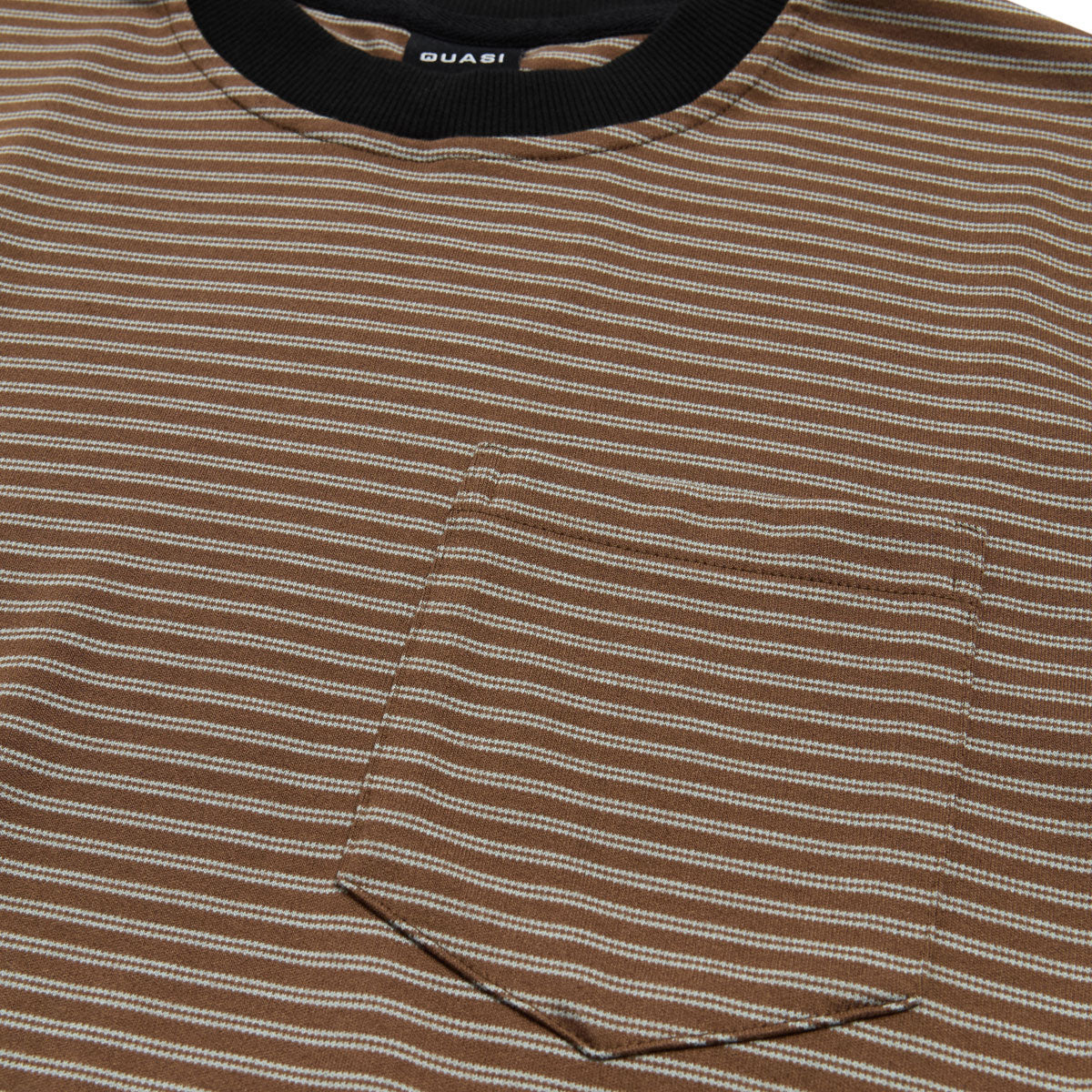 Quasi ISO Striped Pocket T-Shirt - Brown