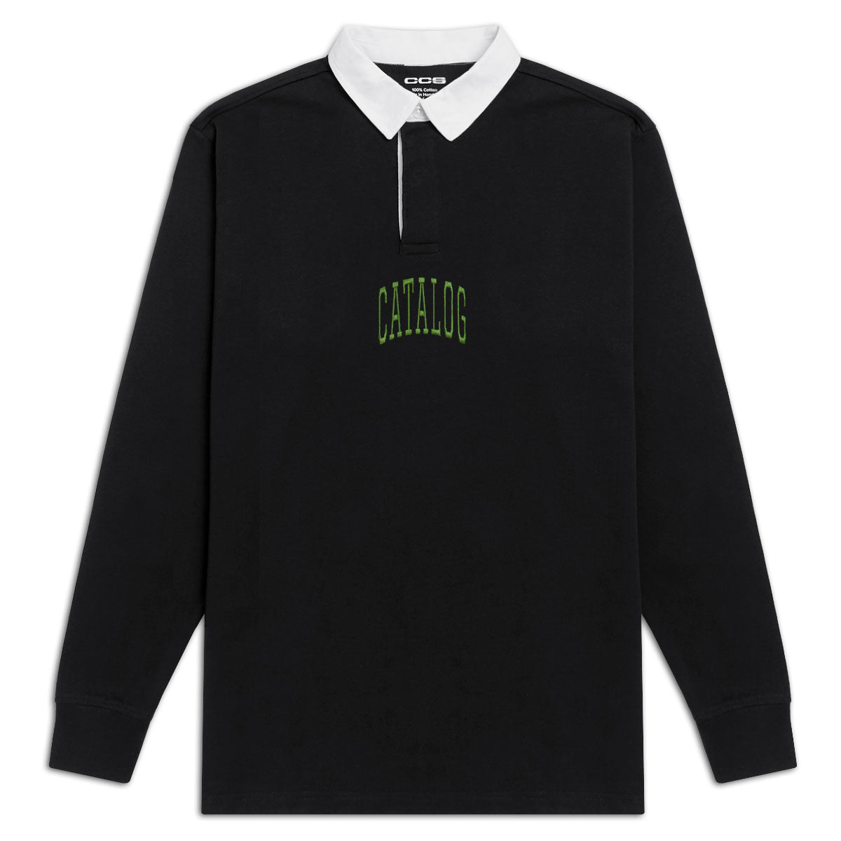 CCS Catalog Embroidered Rugby Shirt - Black