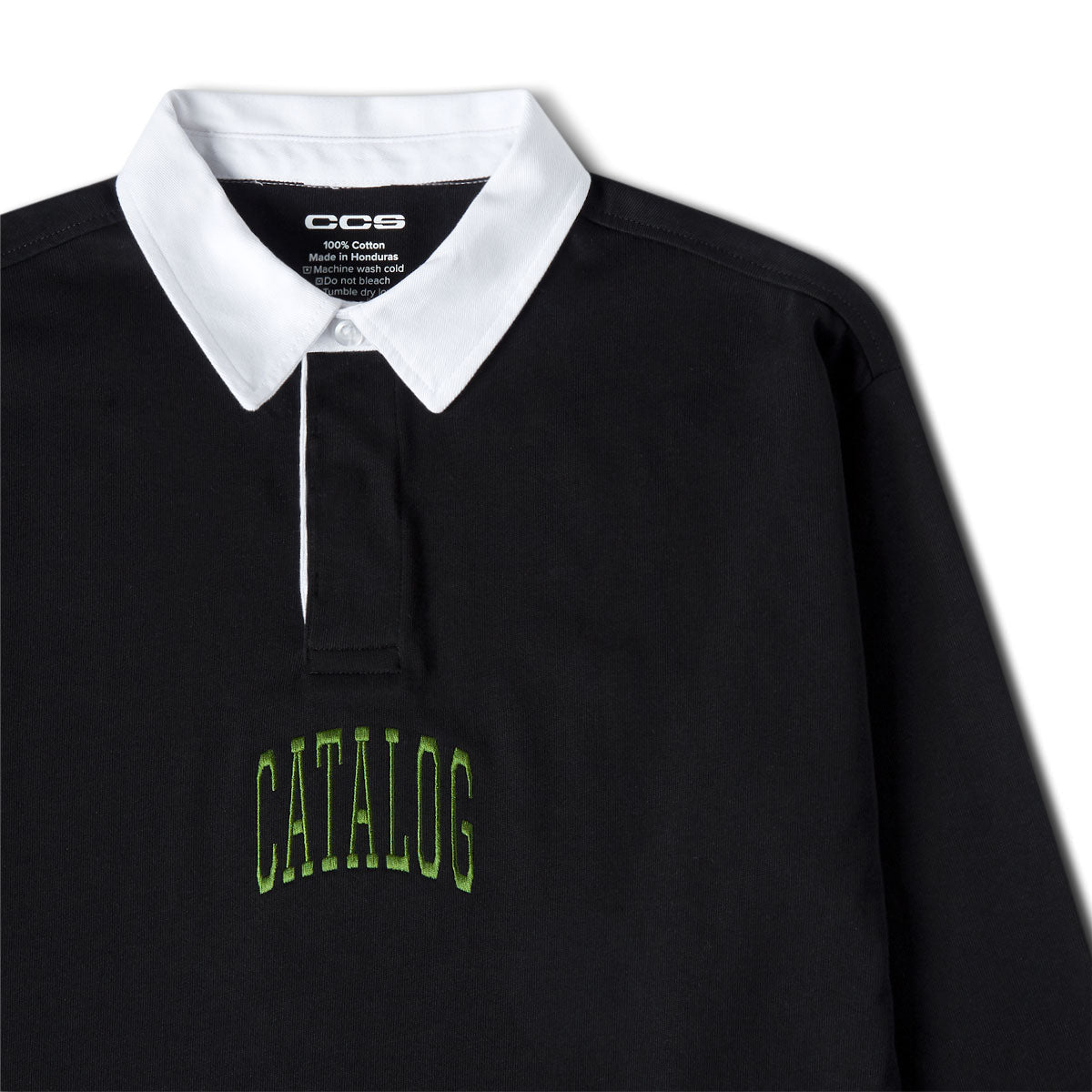CCS Catalog Embroidered Rugby Shirt - Black