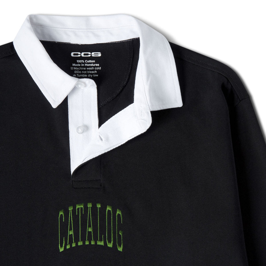 CCS Catalog Embroidered Rugby Shirt - Black