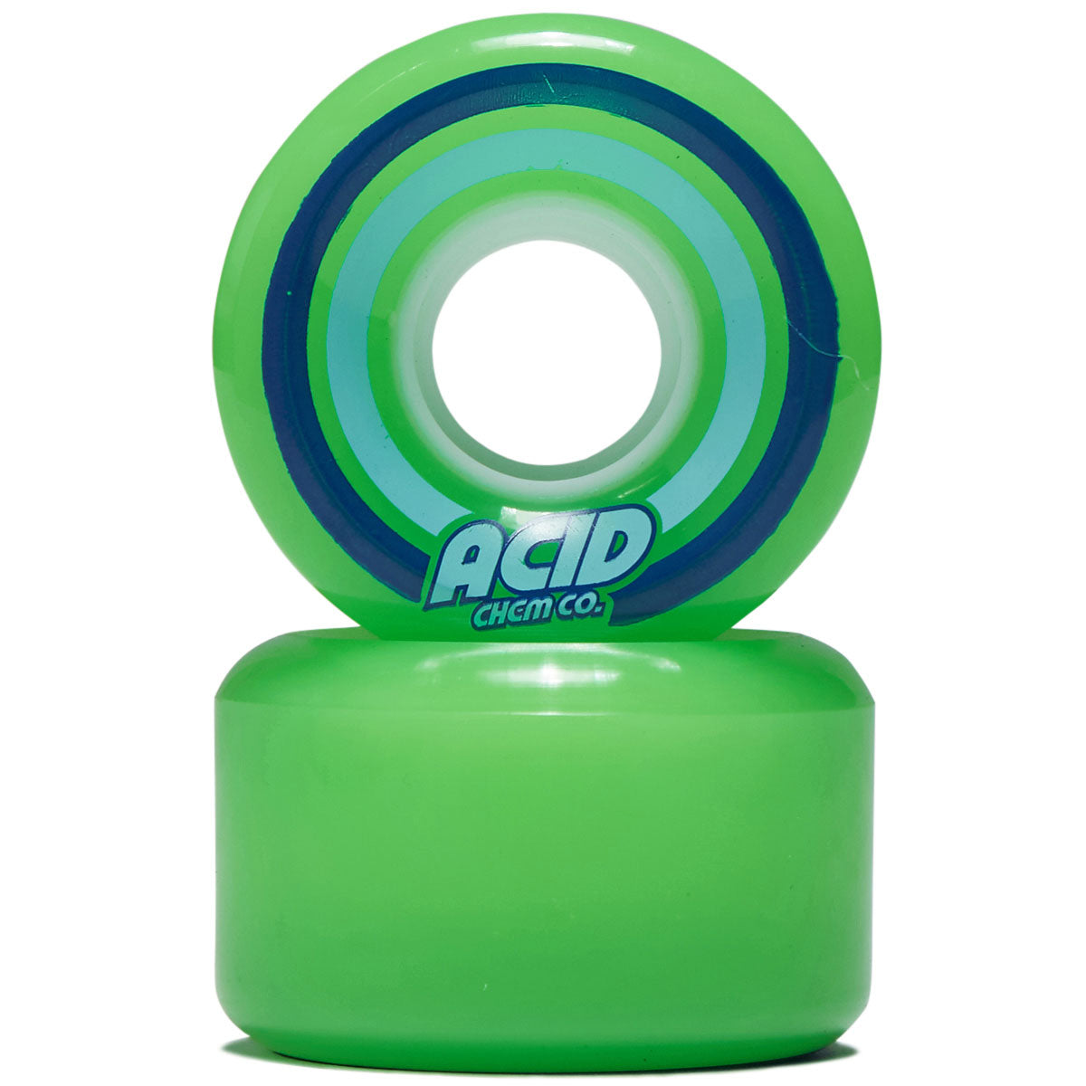 Acid Pods 86a Conical Skateboard Wheels - Green/Blue - 55mm