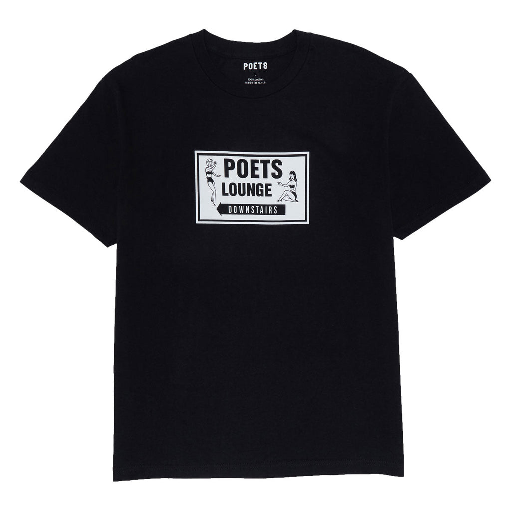 Poets Lounge Screened T-Shirt - Black