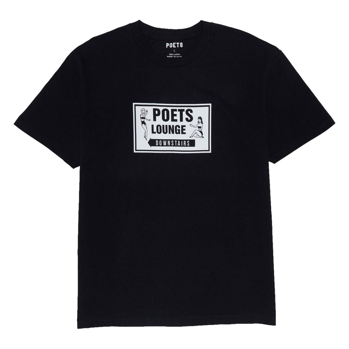 Poets Lounge Screened T-Shirt - Black