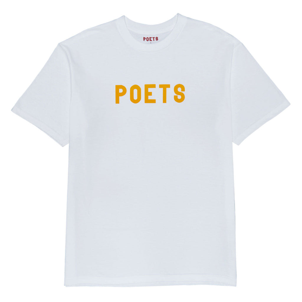 Poets OG Flocked T-Shirt - White/Yellow Flocking