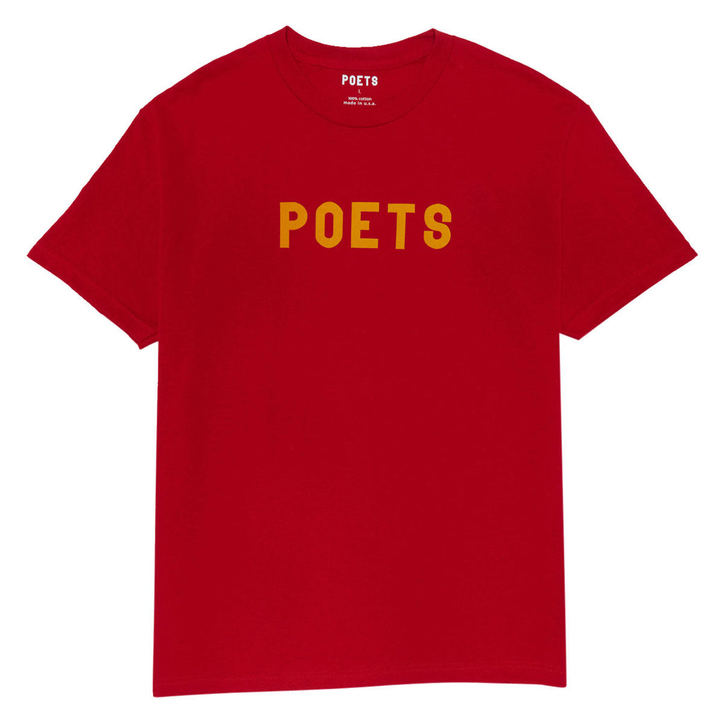 Poets OG Flocked T-Shirt - Red/Yellow Flocking