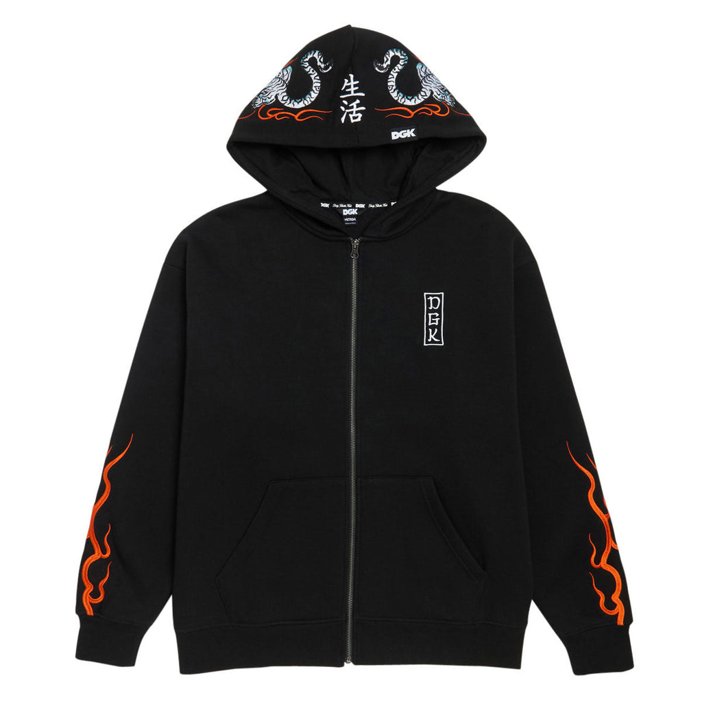 DGK Roamer Zip Up Hoodie - Black