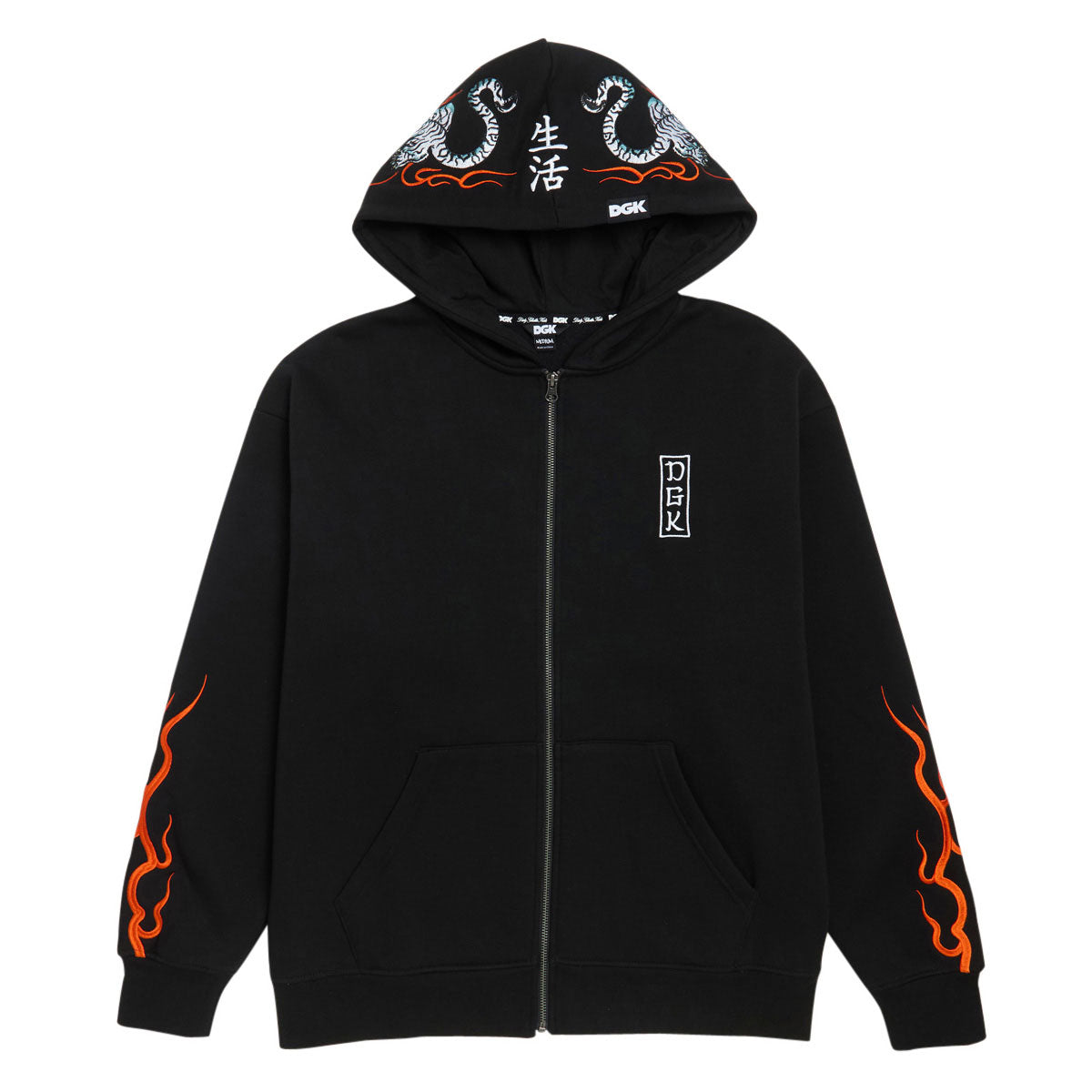 DGK Roamer Zip Up Hoodie - Black