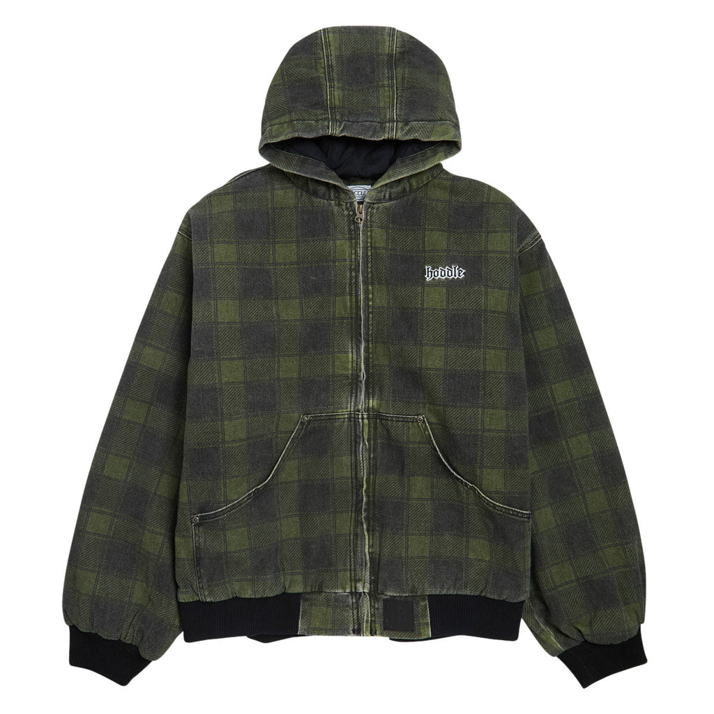 Hoddle Hooded Quilted Denim Jacket - Plaid