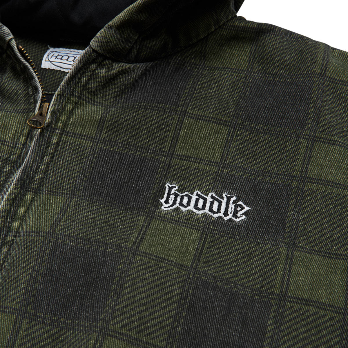 Hoddle Hooded Quilted Denim Jacket - Plaid