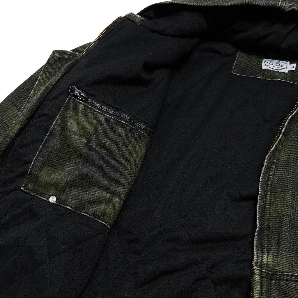 Hoddle Hooded Quilted Denim Jacket - Plaid