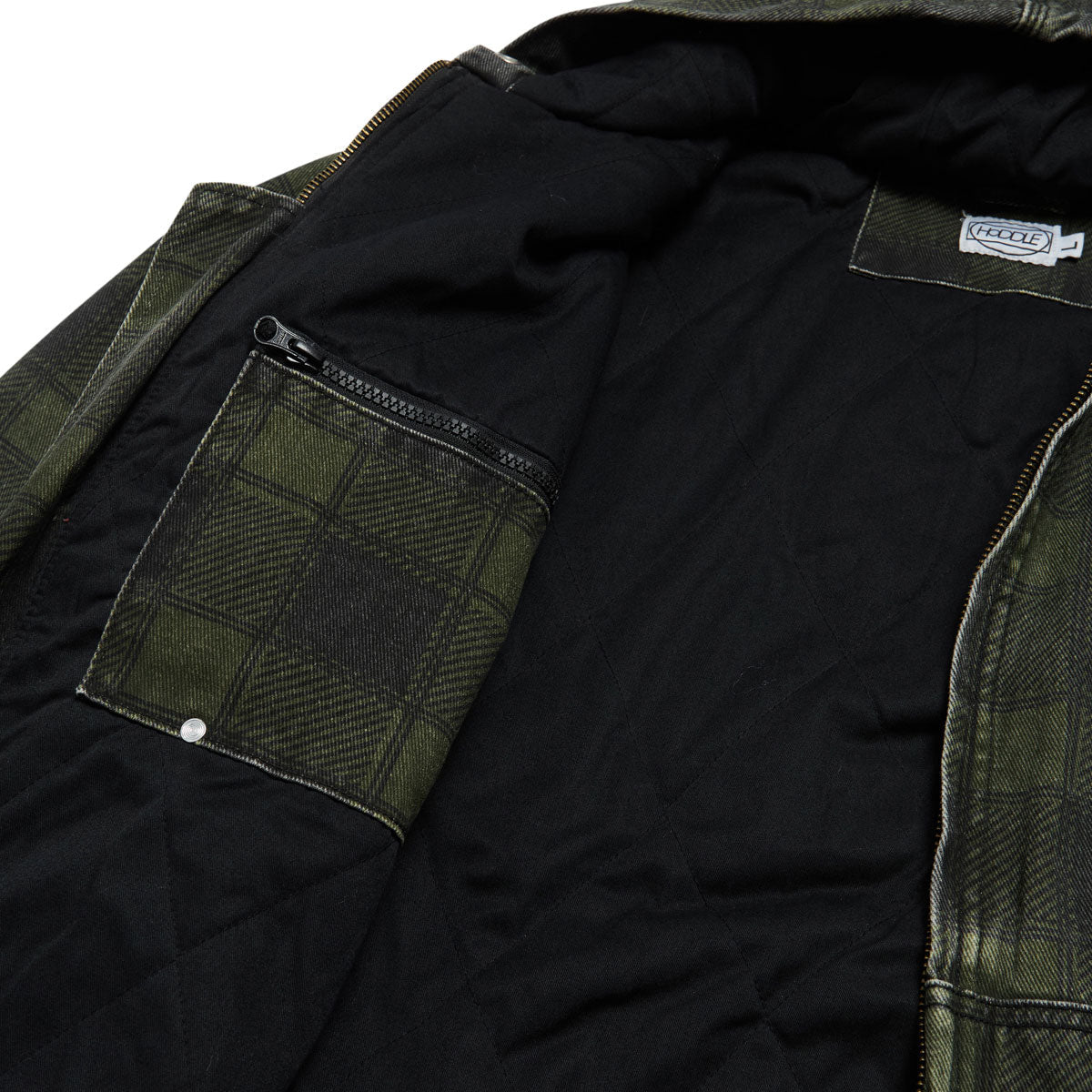Hoddle Hooded Quilted Denim Jacket - Plaid