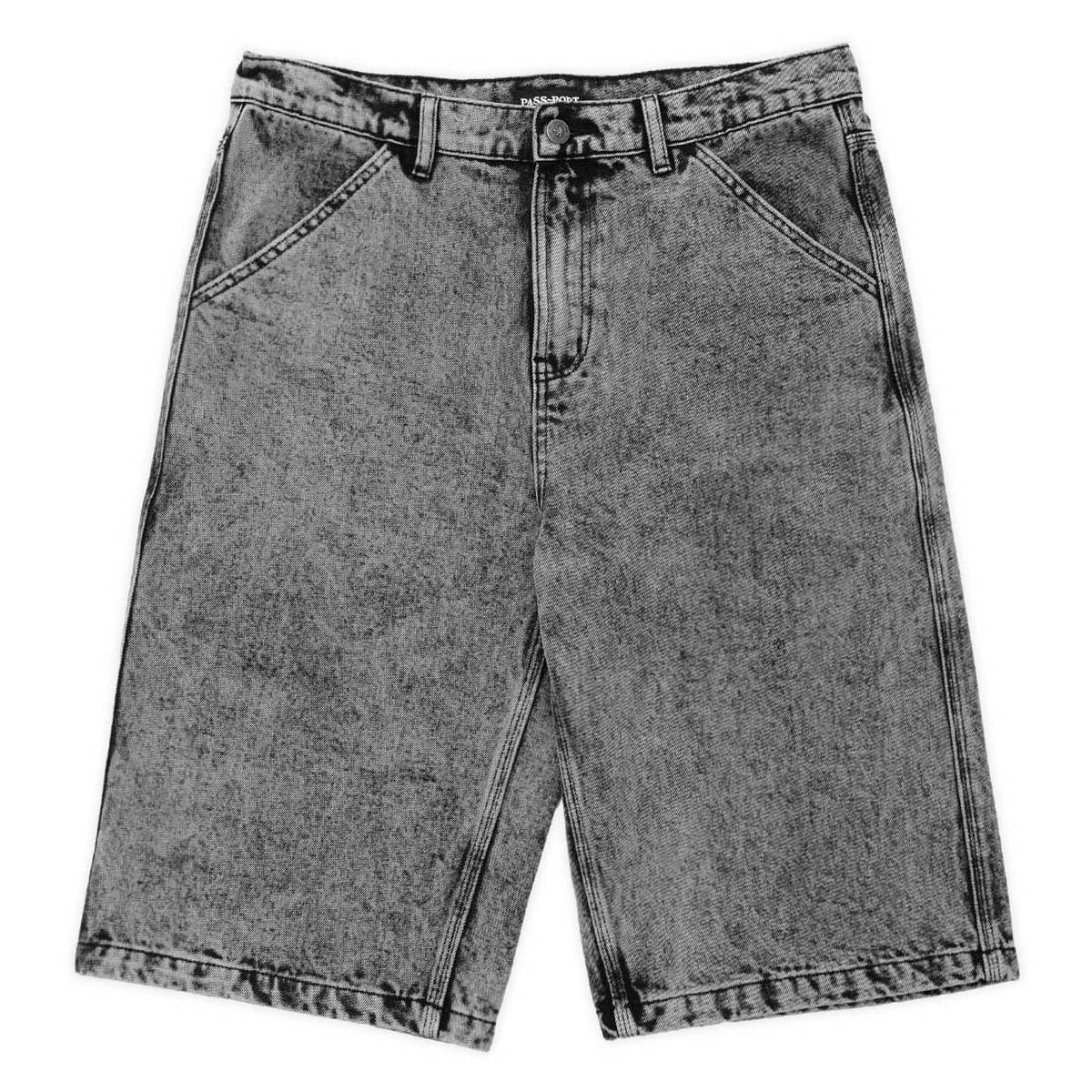 Passport Workers Club 3/4 Jean Shorts - Acid Grey