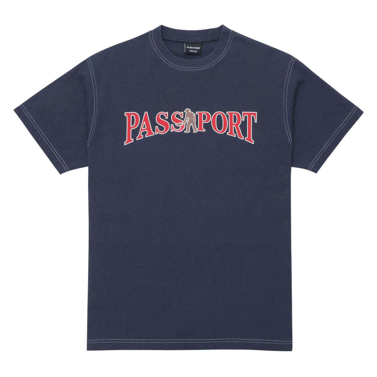 Passport Official Contrast T-Shirt - Washed Navy