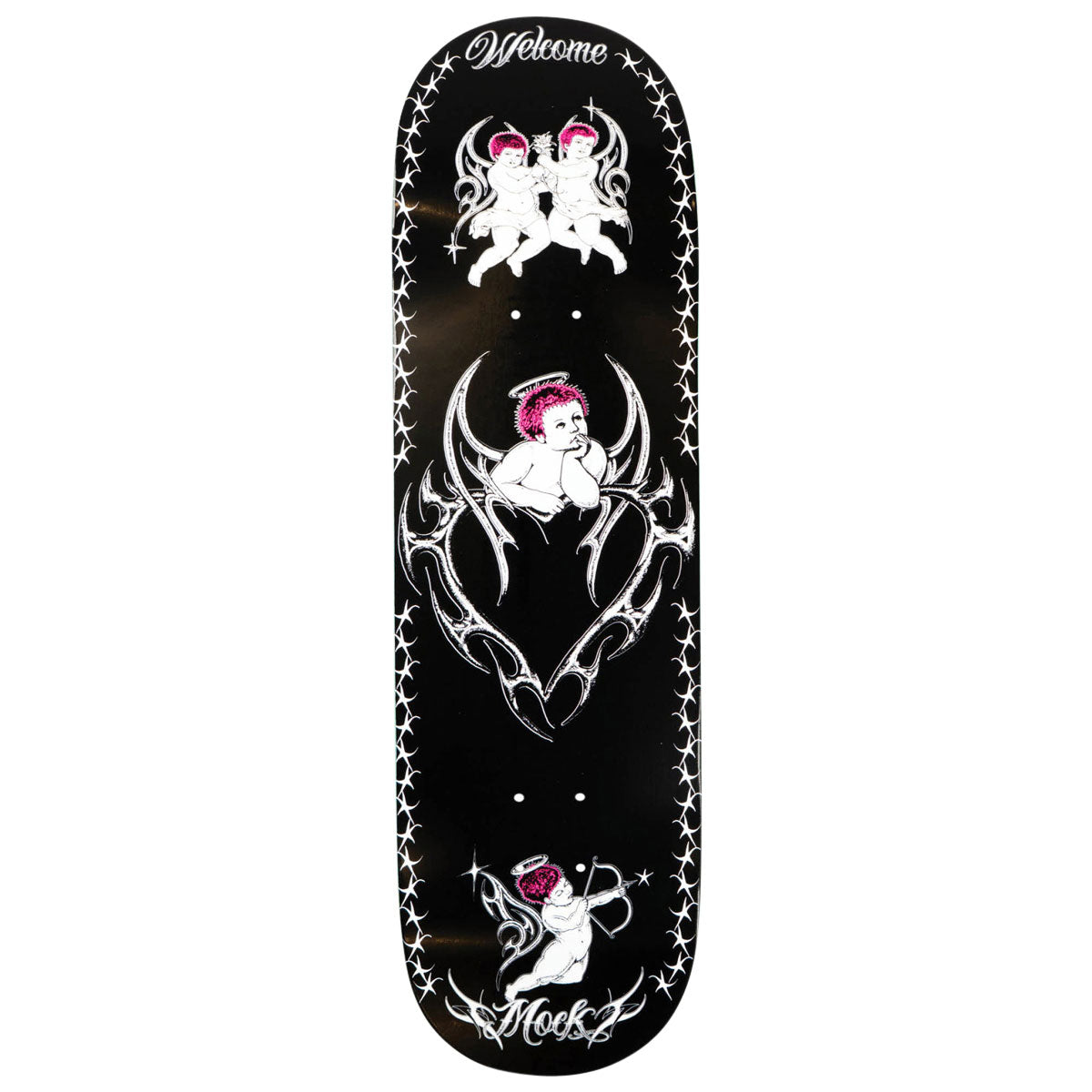 Welcome Cherubs Evan Mock On Island Skateboard Deck - Black/White - 8.38"