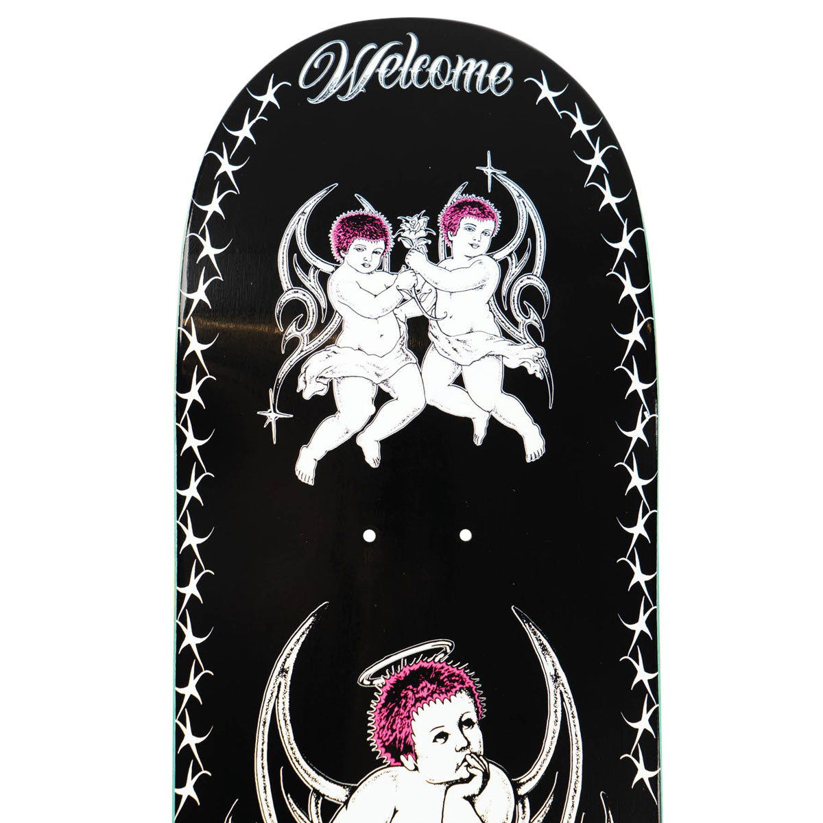 Welcome Cherubs Evan Mock On Island Skateboard Complete - Black/White - 8.38"