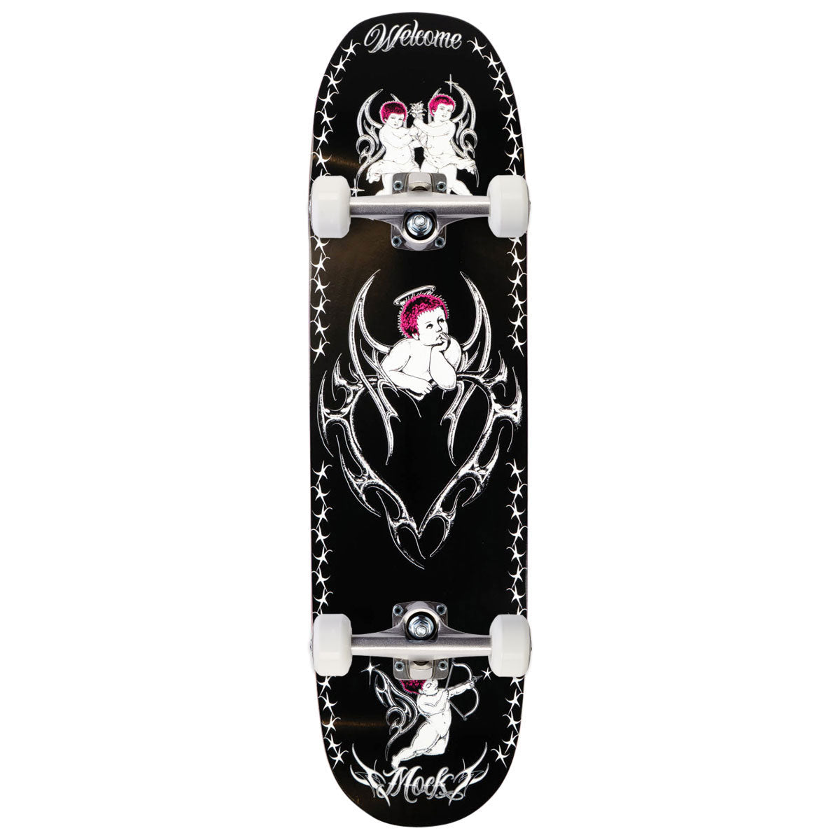 Welcome Cherubs Evan Mock On Moontrimmer 2.0 Skateboard Complete - Black/White - 8.60"