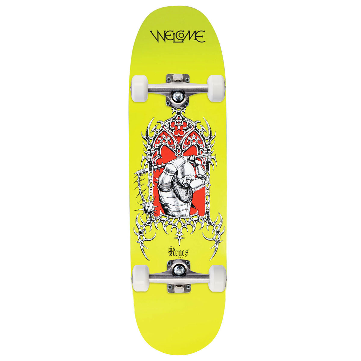 Welcome Flail Ryan Reyes On Baculus 2.0 Skateboard Complete - Highlighter Lime/Red - 9.00"