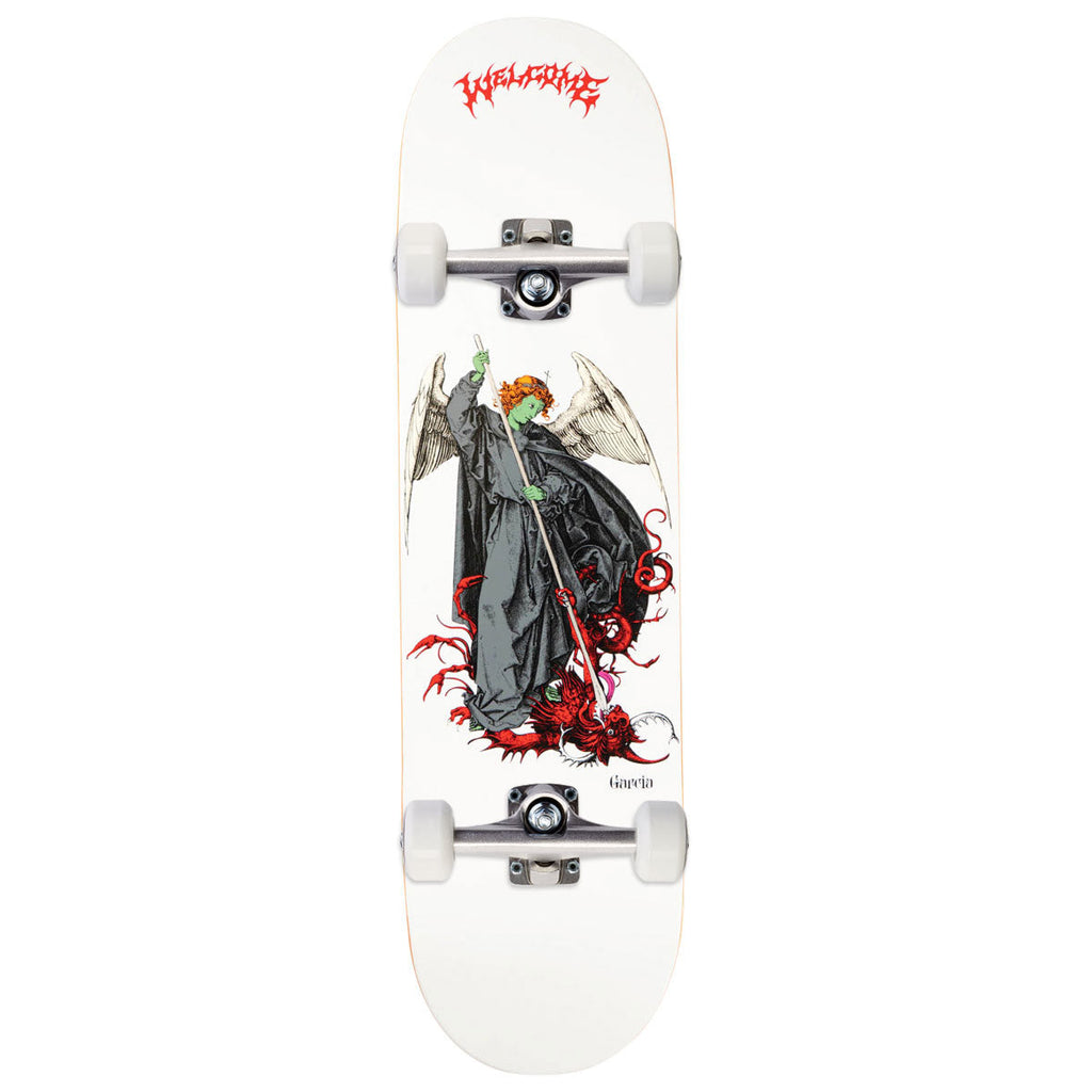 Welcome Spear Nick Garcia Skateboard Complete - White/Red - 8.50"