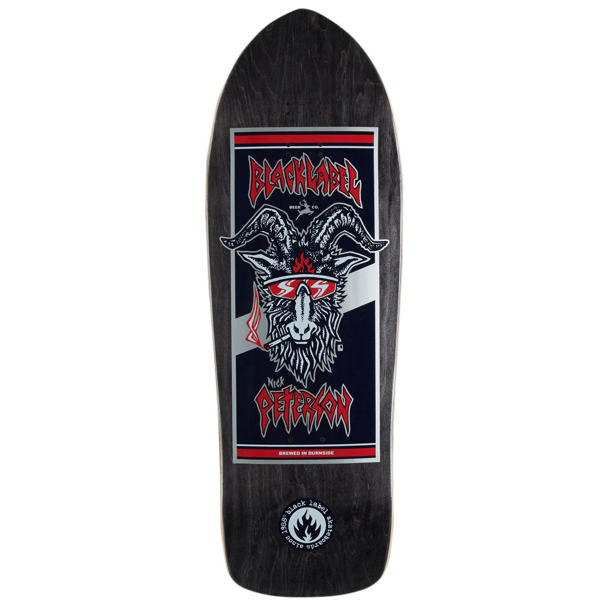 Black Label Nick Peterson Burnside Brew Riky Shape Skateboard Deck - Assorted Stains - 10.25"