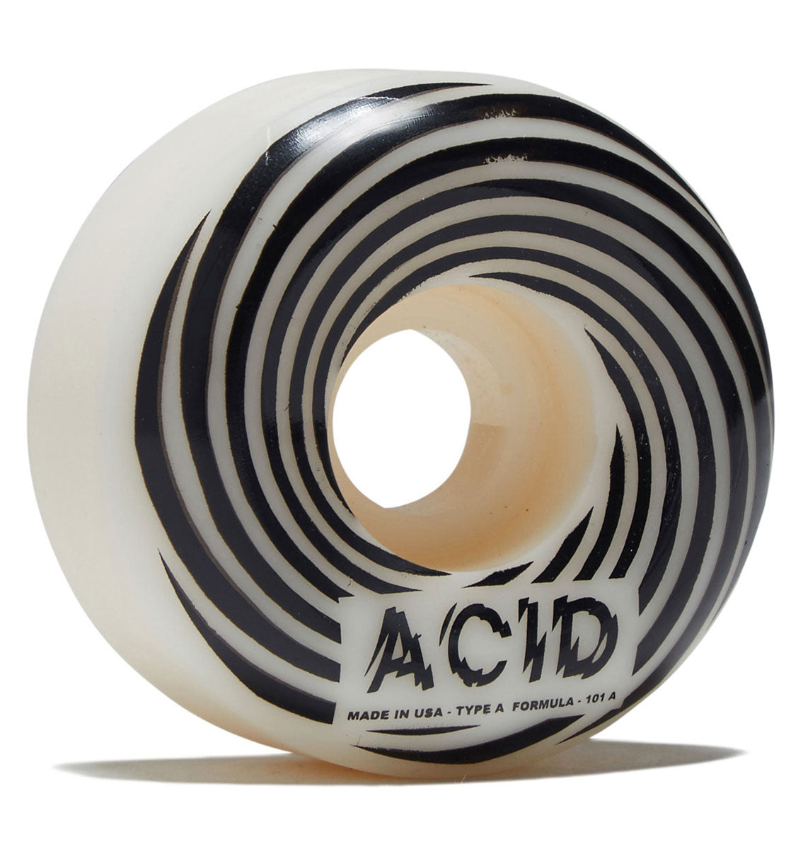 Acid Swirl Type A 101a Skateboard Wheels - White - 54mm