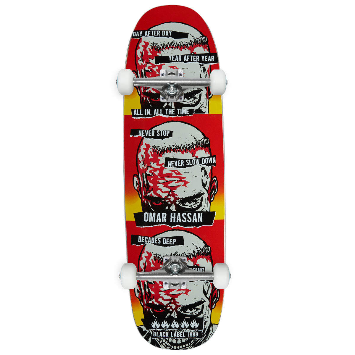 Black Label Oman Hassan Never Stop Black Widow Shape SHOF Edition Skateboard Complete - 9.25"