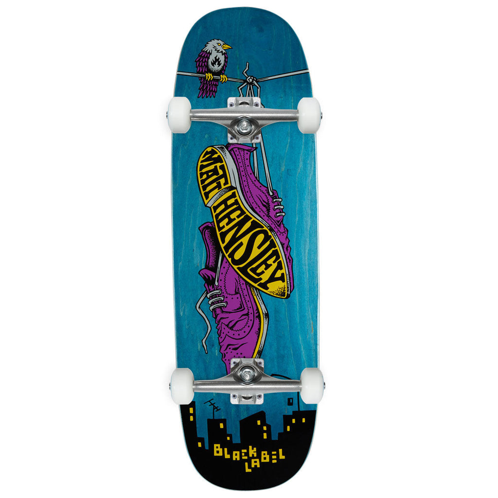 Black Label Matt Hensley Wingtips Tugboat Shape Skateboard Complete - 9.50"