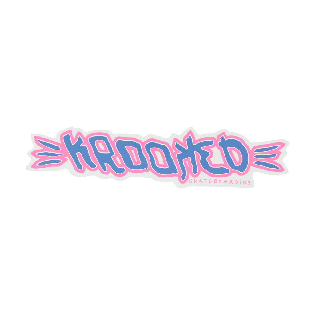 Krooked Brush Skript 10" Sticker - Blue/Pink