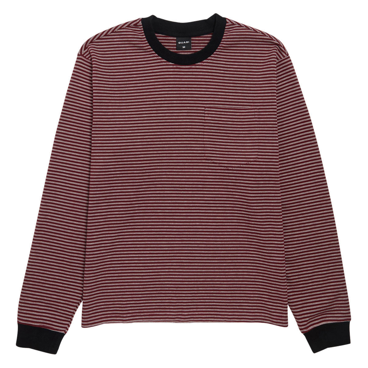 Quasi Linescreen Long Sleeve Pocket T-Shirt - Wine