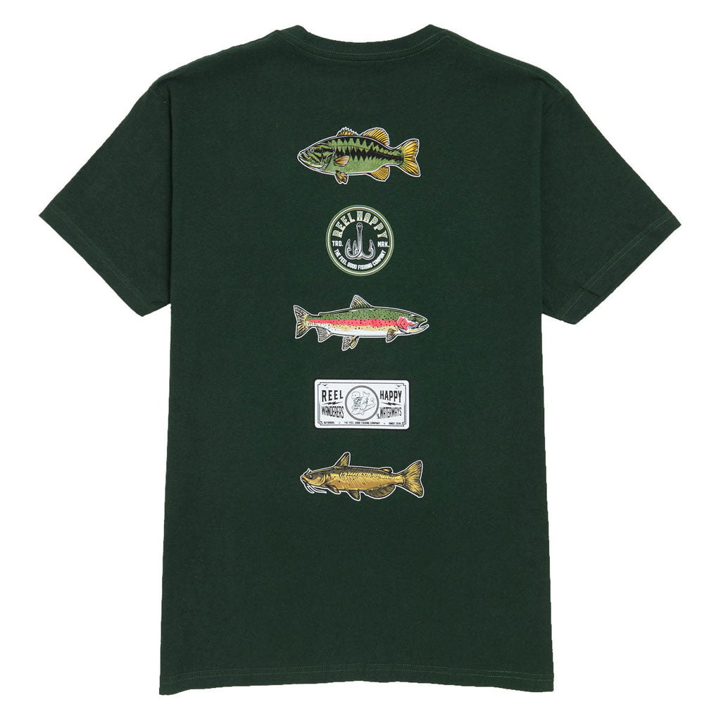 Reel Happy Freshies T-Shirt - Forest Green