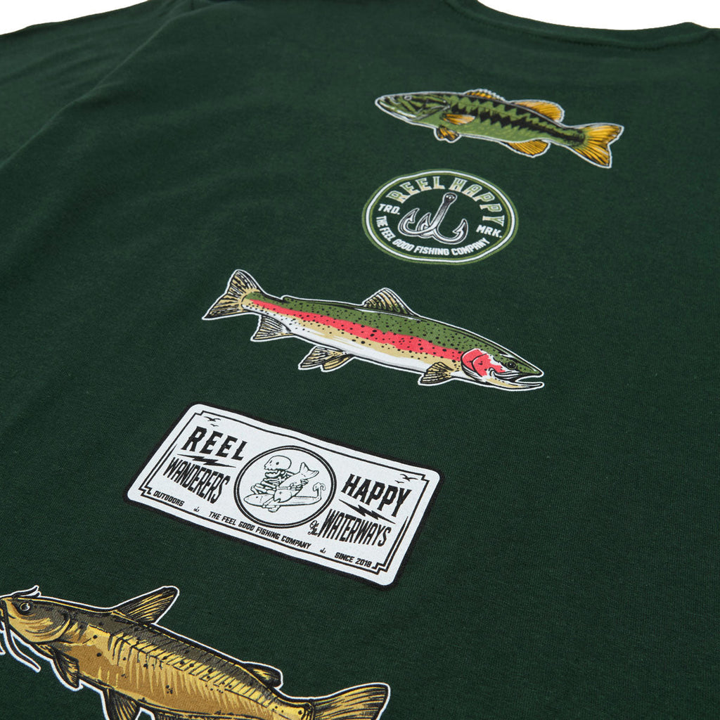 Reel Happy Freshies T-Shirt - Forest Green