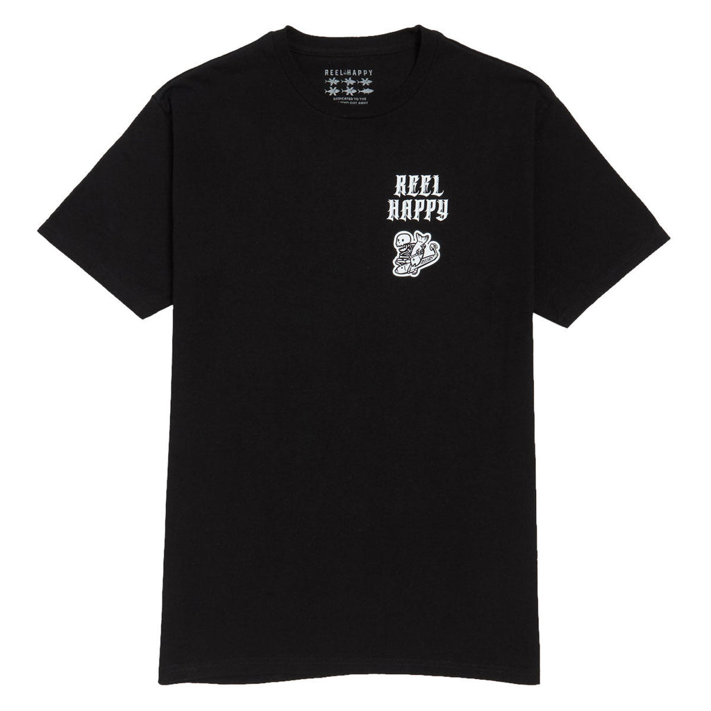 Reel Happy Fish & Bones T-Shirt - Black